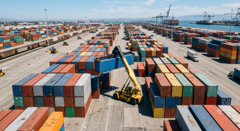 Ilustrasi penataan yard dan monitoring storage aging depo kontainer untuk mencegah penumpukan long stay container.
